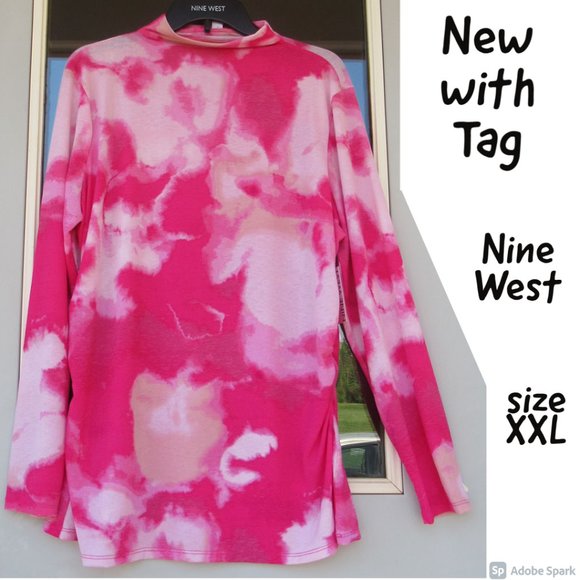 Relisted Nine West stretch tie dye print top size XXL - Picture 3 of 13